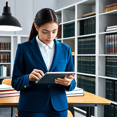 **

"A student using an AI tutor on a tablet, surrounded by textbooks, fully clothed, appropriate attire, modern study room, safe for work, perfect anatomy, natural proportions, educational setting, high quality, professional."

**