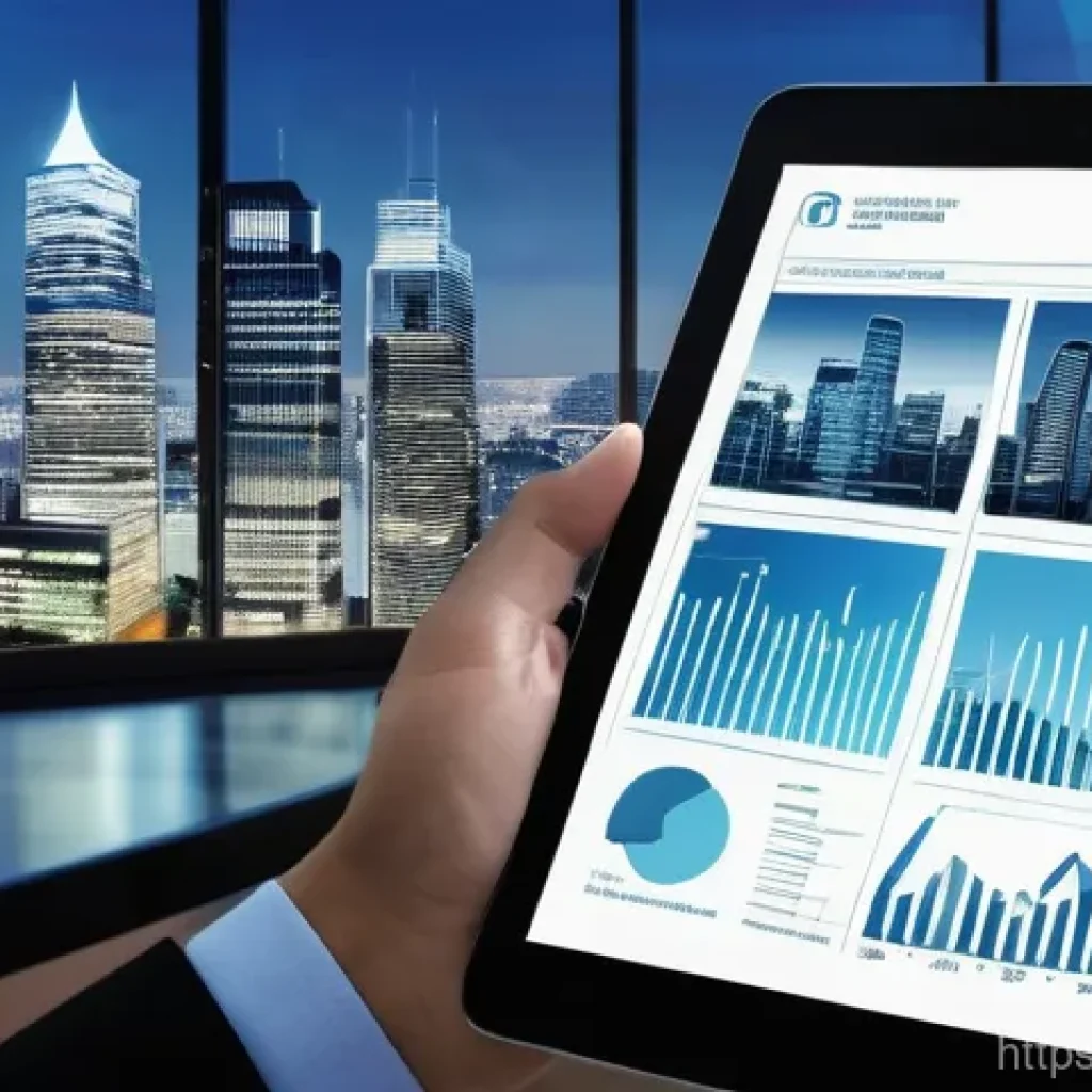 공인중개사와 부동산 관련 정책 변화 대응 방법 - A dynamic, modern cityscape at dusk, with abstract digital lines and graphs overlaying the buildings...