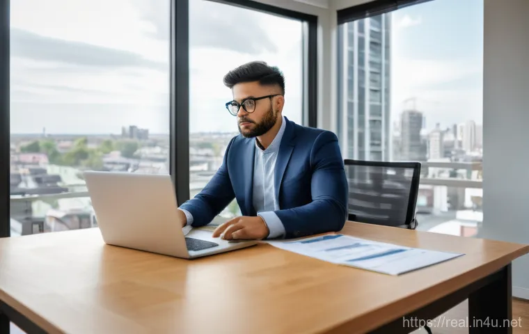 공인중개사와 부동산 관련 정책 변화 대응 방법 - A highly professional South Korean licensed real estate agent (공인중개사), dressed in a sharp business s...