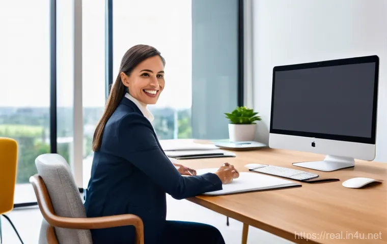 공인중개사 부동산 정책 대응 사례 - **Prompt:** A professional real estate agent, a woman in her late 30s wearing a crisp blazer, sits a...