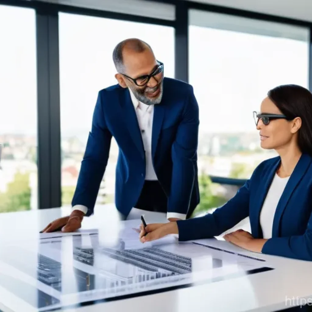 공인중개사 자격증과 관련 직종의 연결성 - **A Diverse Team of Real Estate Professionals in a Modern Office Setting:**
A vibrant, sunlit, o...