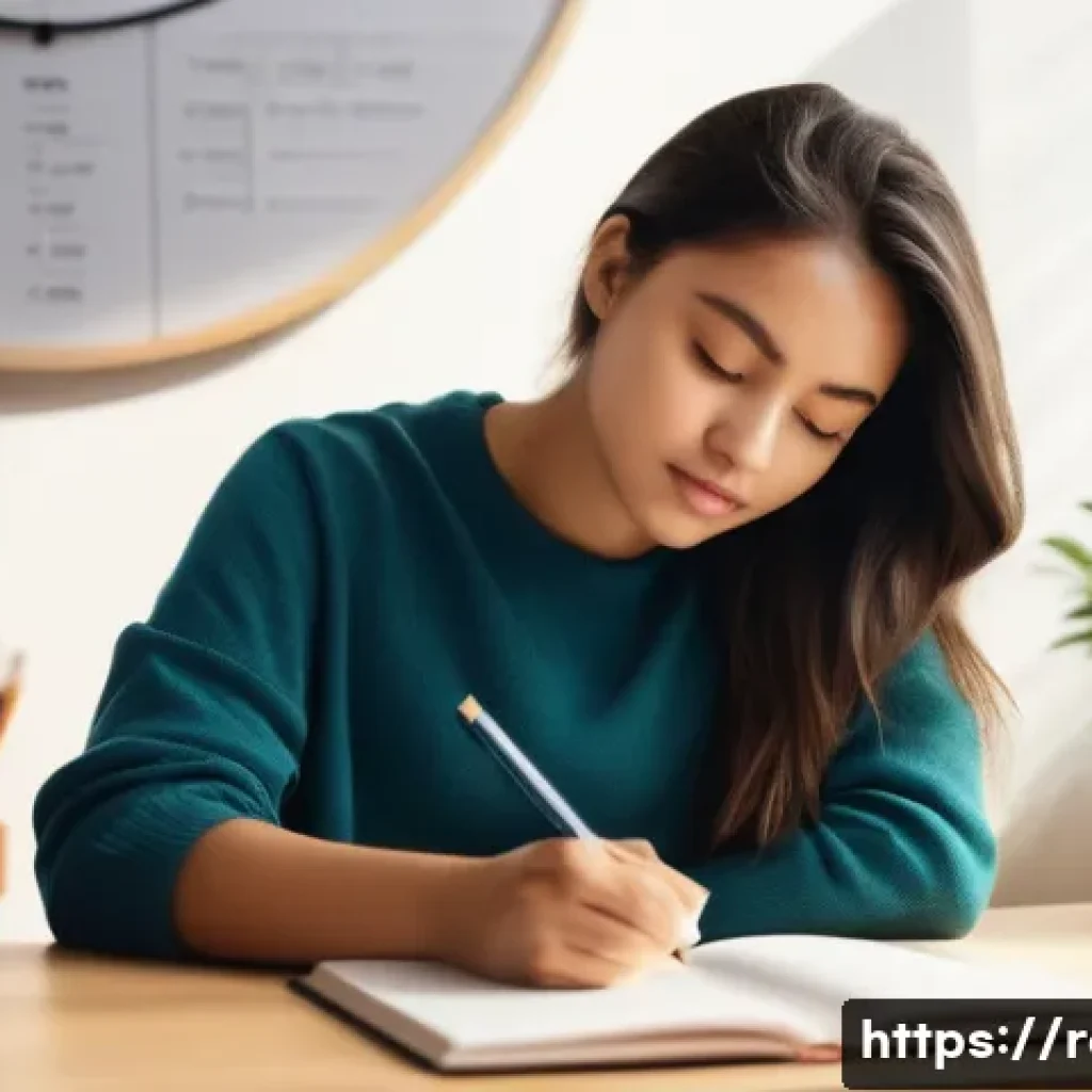 공인중개사 시험 준비와 관련된 유용한 학습법 - A focused young adult (20s-30s), male or female, diligently studying in a bright, cozy, and personal...