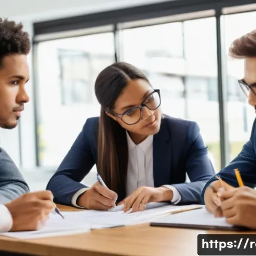 Home 30 공인중개사 시험 대비 스터디 그룹 성공 사례 - A diverse group of four to five adult students, including both young adults and middle-aged individu...