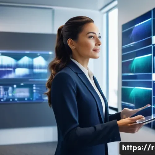 Home 17 공인중개사 시험 준비와 관련된 질문 답변 사례 - A professional female real estate agent, dressed in a tailored business suit, confidently interacts ...